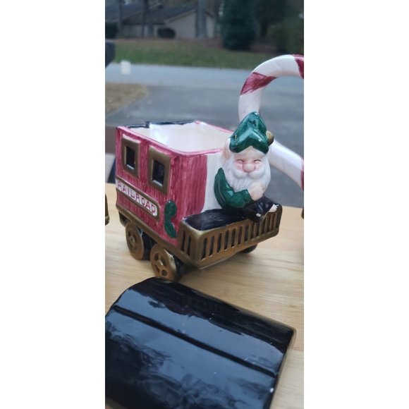 Vintage Holiday Tea set Santa Claus Holiday Express Ceramic Tea Coffee Set - Picture 6 of 12